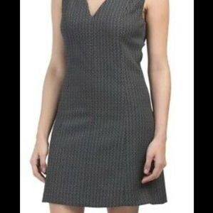 Theory Easy V Women's Dress Size 2 Shadow Jacquard Career Shift